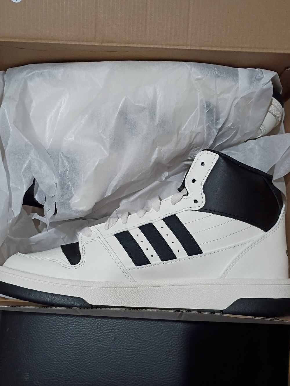 adidas Women's White and Black High-Top Athletic Sneakers